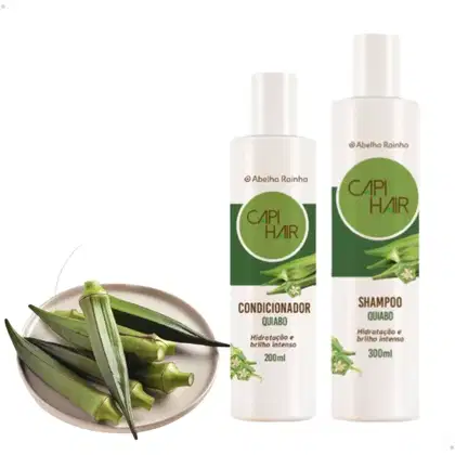 Imagem do produto Kit Shampoo e Condicionador Quiabo Capi Hair Hidratação e Brilho Intenso Abelha Rainha 2611 + 2612