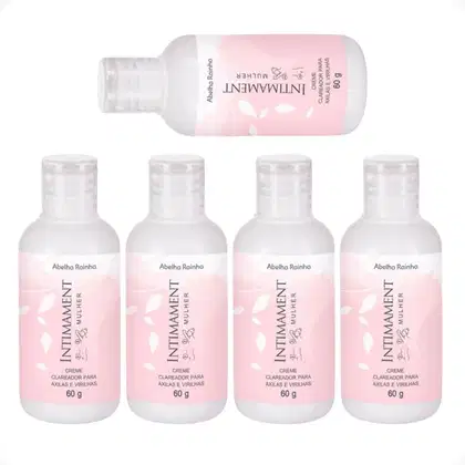Imagem do produto Kit 5 Creme Clareador de Axilas e Virilhas Intimament Abelha Rainha 60g Para Pele Escurecida