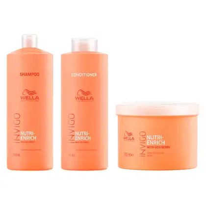 Kit Wella Professionals Invigo Nutri-Enrich Tripla Ação Salão, 3 produtos.