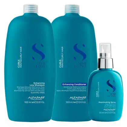 Imagem do produto Kit Alfaparf Milano Professional Semi Di Lino Curls Profissional - Shampoo e Condicionador e Spray