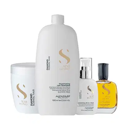 Imagem do produto Kit Alfaparf Milano Professional Semi Di Lino Diamond - Shampoo e Màscara e Finalizador e ”leo