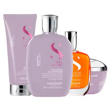 Imagem do produto Kit Alfaparf Milano Professional Semi Di Lino Smooth - Shampoo e Condicionador e Máscara e Óleo