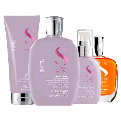 Imagem do produto Kit Alfaparf Milano Professional Semi Di Lino Smooth - Shampoo e Condicionador e Creme e Óleo