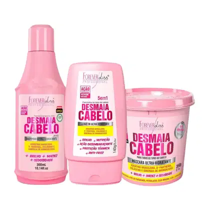 Imagem do produto Kit Shampoo Máscara e Leave-in Forever Liss Desmaia Cabelo