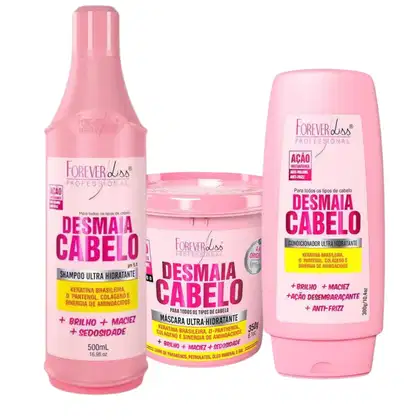 Imagem do produto Kit Shampoo Máscara Condicionador Forever Liss Desmaia