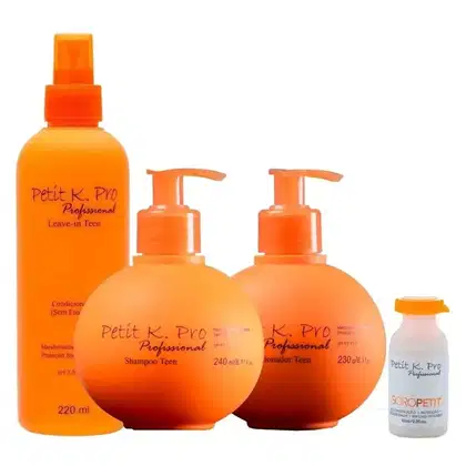 Kit K.Pro Petit com Shampoo 240ml + Condicionador 230ml + Leave-In Teen 220ml + Soro Ampola 10ml