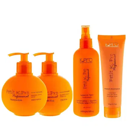Kit K.Pro Petit com Shampoo 240ml + Condicionador 230ml + Leave-In Teen 220ml + Pomada Modeladora 90g