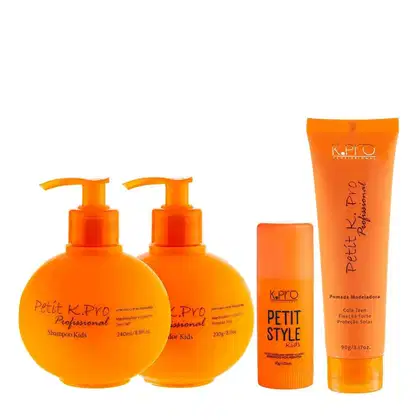Kit K.Pro Petit com  Shampoo 240ml + Condicionador 230ml + Pomada Modeladora 90g + Style 30g