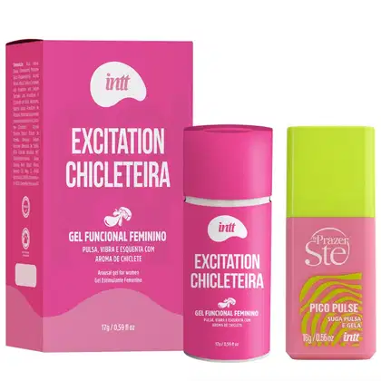 Imagem do produto kit com Pico Pulse Sugador Líquido Melancia – Suga, Pulsa e Gela + Intt Excitation chicleteira gel excitante feminino