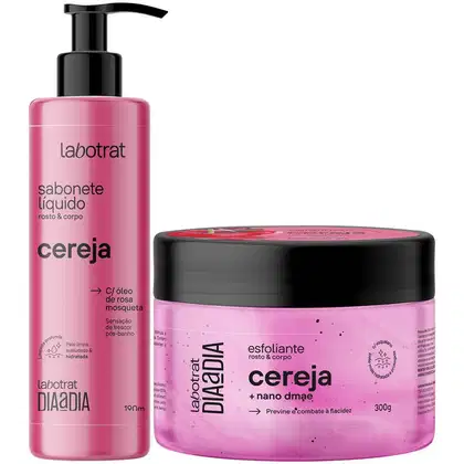 Imagem do produto Kit Sabonete Liquido 190nl + Esfoliante 300g Corpo E Rosto Labotrat Dia A Dia Cheiro De Fruta Cereja