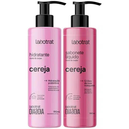 Imagem do produto Kit Sabonete Liquido + Hidratante Corpo E Rosto Labotrat Dia A Dia Cheiro De Fruta Cereja 190ml