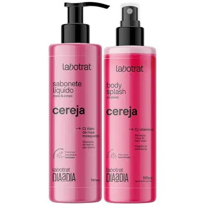 Imagem do produto Kit Sabonete Liquido + Body Splash Corpo E Rosto Labotrat Dia A Dia Cheiro De Fruta Cereja 190ml