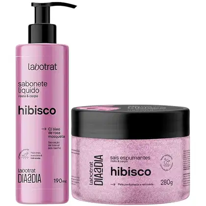 Imagem do produto Kit Sabonete Liquido + Sais Corpo E Rosto Labotrat Dia A Dia Cheiro De Fruta Hibisco 190ml