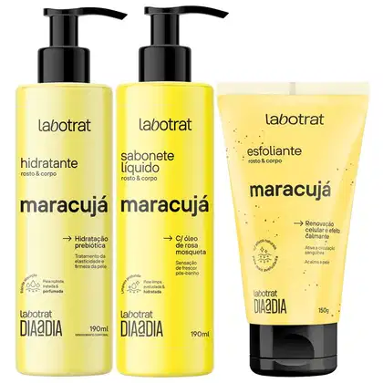 Imagem do produto Kit Sabonete Liquido + Esfoliante + Hidratante Corpo E Rosto Labotrat Cheiro De Fruta Maracuja 150g