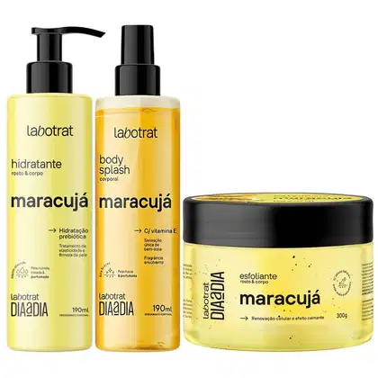 Imagem do produto Kit Body Splash + Esfoliante + Hidratante Corpo E Rosto Labotrat Cheiro De Fruta Maracuja 300g