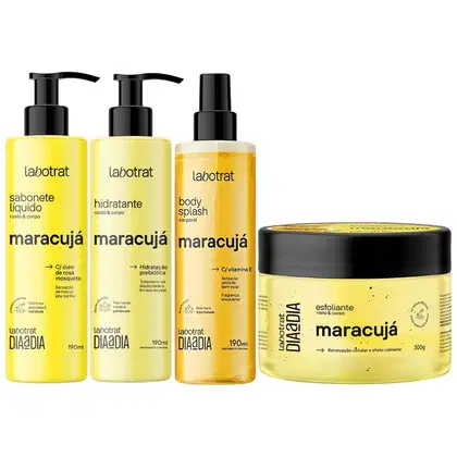 Imagem do produto Kit Banho Premium Labotrat Maracuja Completo 4 Produtos C/ Body Splash Corpo E Rosto Cheiro De Fruta