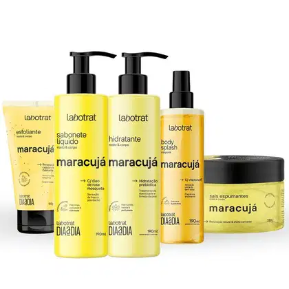 Imagem do produto Kit Banho Premium Labotrat Maracuja Completo 5 Produtos Corpo E Rosto Cheiro De Fruta Esfoliante