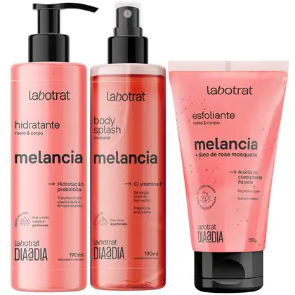 Imagem do produto Kit Body Splash + Esfoliante + Hidratante Corpo E Rosto Labotrat Cheiro De Fruta Melancia 150g