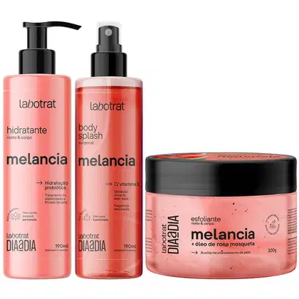 Imagem do produto Kit Body Splash + Esfoliante + Hidratante Corpo E Rosto Labotrat Cheiro De Fruta Melancia 300g
