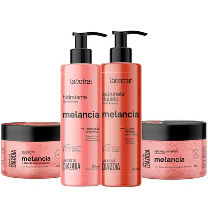 Imagem do produto Kit Banho Premium Labotrat Melancia Completo 4 Produtos C/ Sais Cheiro De Fruta Corpo E Rosto