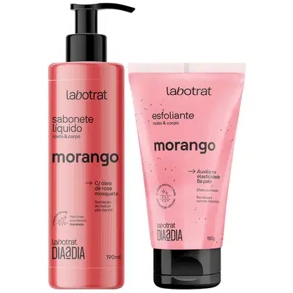 Imagem do produto Kit Sabonete Liquido + Esfoliante Corpo E Rosto Labotrat Dia A Dia Cheiro De Fruta Morango 150g