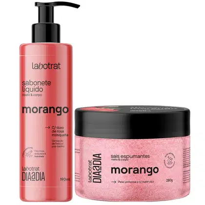 Imagem do produto Kit Sabonete Liquido + Sais Corpo E Rosto Labotrat Dia A Dia Cheiro De Fruta Morango 190ml