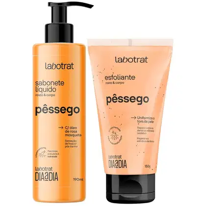 Imagem do produto Kit Sabonete Liquido + Esfoliante Corpo E Rosto Labotrat Dia A Dia Cheiro De Fruta Pêssego 150g