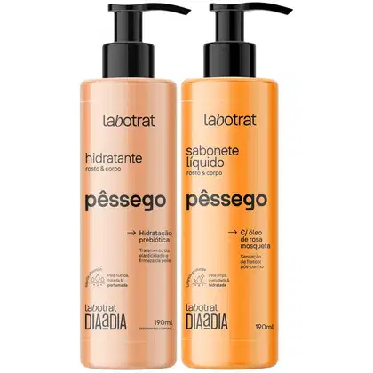 Imagem do produto Kit Sabonete Liquido + Hidratante Corpo E Rosto Labotrat Dia A Dia Cheiro De Fruta Pêssego 190ml