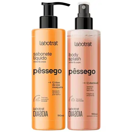 Imagem do produto Kit Sabonete Liquido + Body Splash Corpo E Rosto Labotrat Dia A Dia Cheiro De Fruta Pêssego 190ml