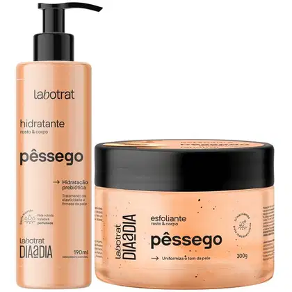Imagem do produto Kit Hidratante + Esfoliante Corpo E Rosto Labotrat Dia A Dia Cheiro De Fruta Pêssego 300g