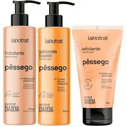 Imagem do produto Kit Sabonete Liquido + Esfoliante + Hidratante Corpo E Rosto Labotrat Cheiro De Fruta Pêssego 150g