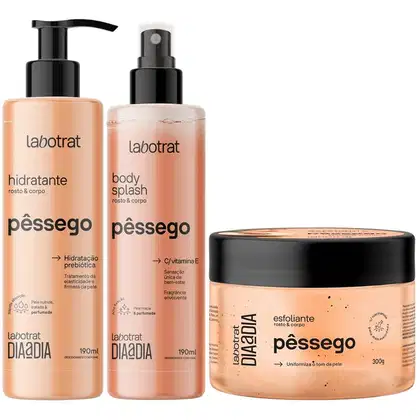 Imagem do produto Kit Body Splash + Esfoliante + Hidratante Corpo E Rosto Labotrat Cheiro De Fruta Pêssego 300g