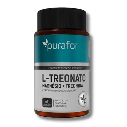 Imagem do produto L-Treonato Magnesio + Treonina 60 Capsulas Purafor Memória, Foco e Concentração