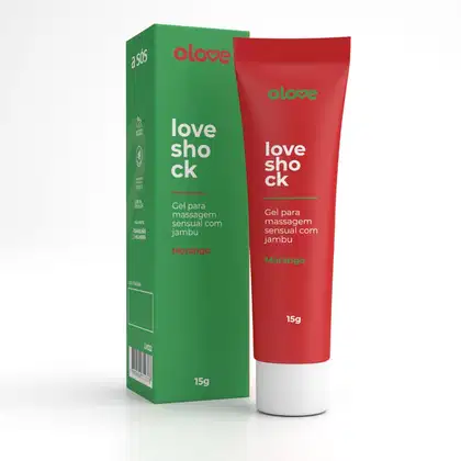 Imagem do produto Gel Excitante Beijável Loveshock Morango Olove- 15 g