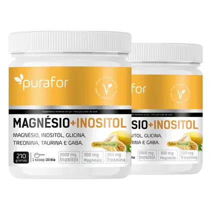 Imagem do produto Kit 2x Magnésio com Inositol, Glicina, Taurina, Treonina e GABA – 210g Purafor