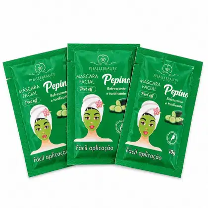 Imagem do produto Kit 3 Máscaras Faciais Pepino Peel Off  10g cada - Phállebeauty