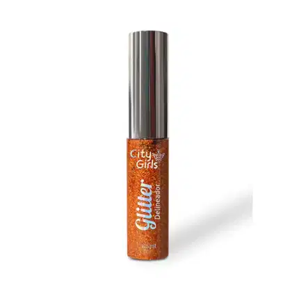 Imagem do produto Delineador Líquido Glitter Colorido Laranja City Girls