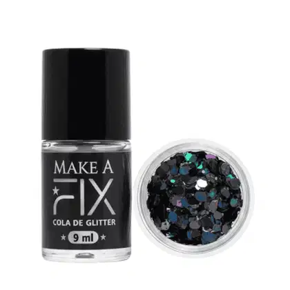Imagem do produto Glitter Preto Holo + Cola Make A Fix