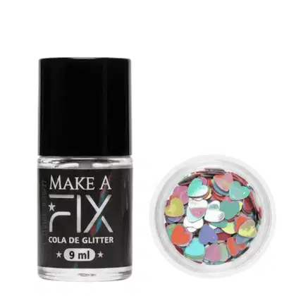 Imagem do produto Glitter Coração Dreans + Cola Make A Fix