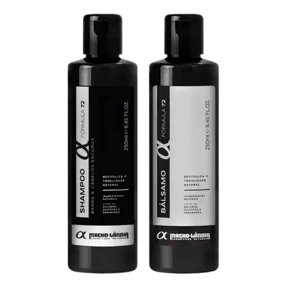 Imagem do produto Kit Shampoo + Balsamo Macho-Lândia  Fórmula 72 Fios Escuros - 250ml