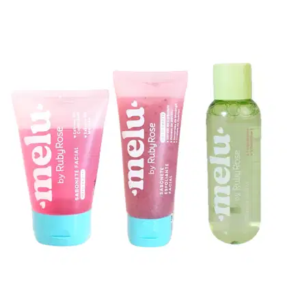 Imagem do produto Kit Tônico Facial + Sabonete Facial + Sabonete esfoliante Melu by Ruby Rose Cor:2 - Tutti Frutti