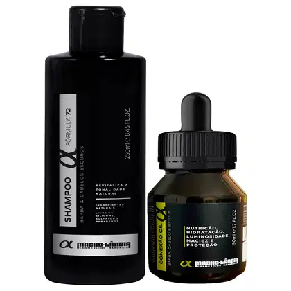 Imagem do produto Kit Macho-Lândia Óleo Hidratante + Shampoo Para Barba Escura (2 Produtos)