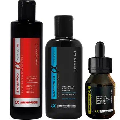 Imagem do produto Kit  Macho-Lândia Para Barba Ruiva Balm + Óleo + Shampoo (3 Produtos)