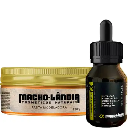 Imagem do produto Kit Macho-Lândia Conexão Óleo + Pomada Modeladora Pasta Fix 007 (2 Produtos)