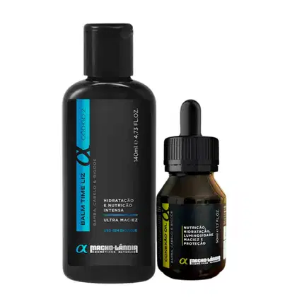 Imagem do produto Kit Macho-Lândia Time Liz Código Z Balm de Barba + Óleo para Barba Conexão Oil