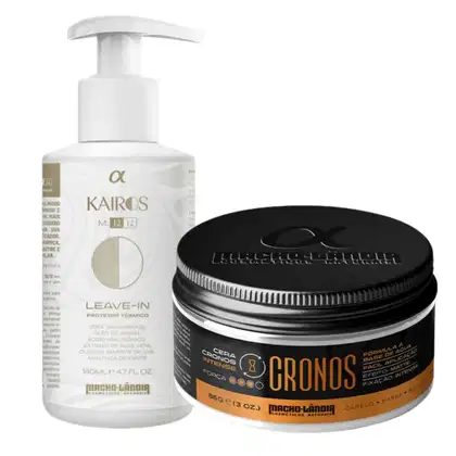 Imagem do produto Kit Macho-Lândia Cera Matte Intense Cronos + Leave-in Kairos M:12/12