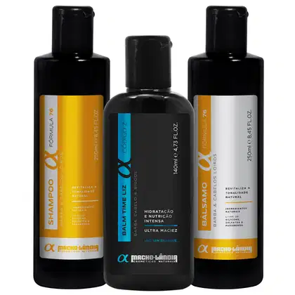 Imagem do produto Kit Macho-Lândia Para Barba Loira Balm + Shampoo + Bálsamo (3 Produtos)
