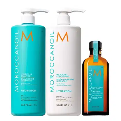 Imagem do produto Kit Moroccanoil Hydration - Shampoo 1L + Condicionador 1L + Óleo 100ml
