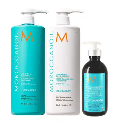 Imagem do produto Kit Moroccanoil Hydrating - Shampoo 1L + Condicionador 1L + Styling Cream 300ml