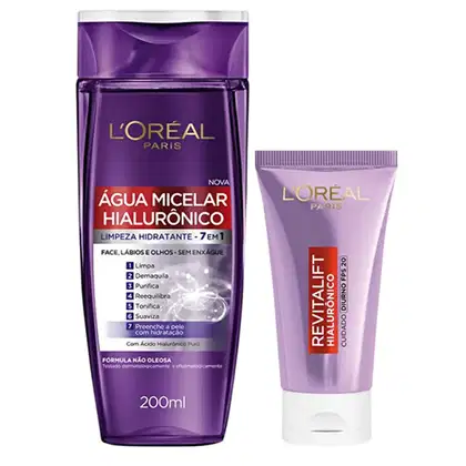 Imagem do produto Kit L'Oréal Paris Revitalift Hialurônico - Água Micelar 200ml + Creme Hidratante 25g